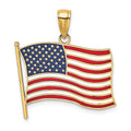 14K w/ Enamel American Flag Charm