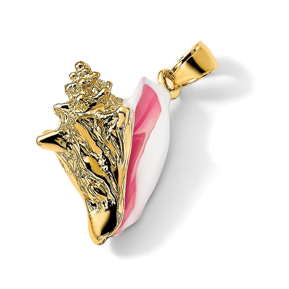 14K 3-D Enamel Conch Shell Charm