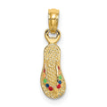 14k 3D W/ Multi-Color Enamel Single Flip-Flop Charm