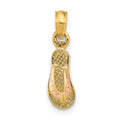 14k 3D W/ Pink Enamel Single Flip-Flop Charm