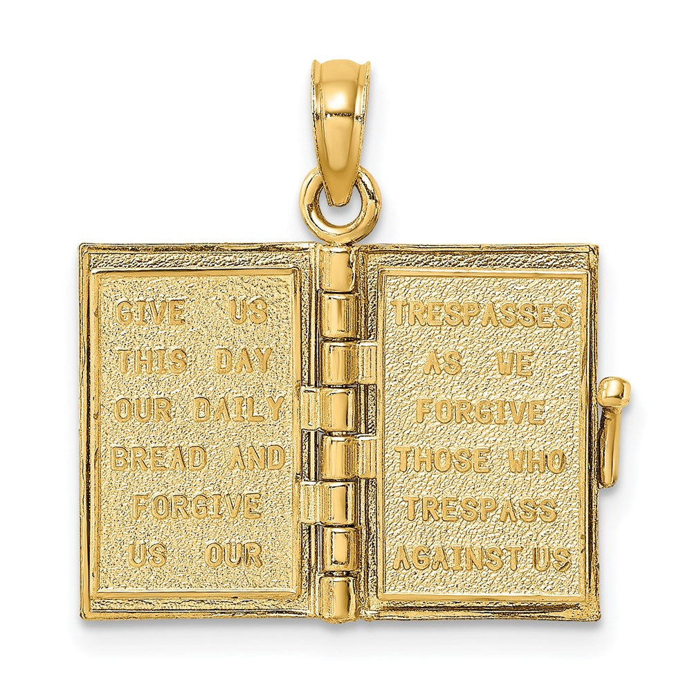 14K 3-D Blue Enamel Bible Book w/ Moveable Pages Charm