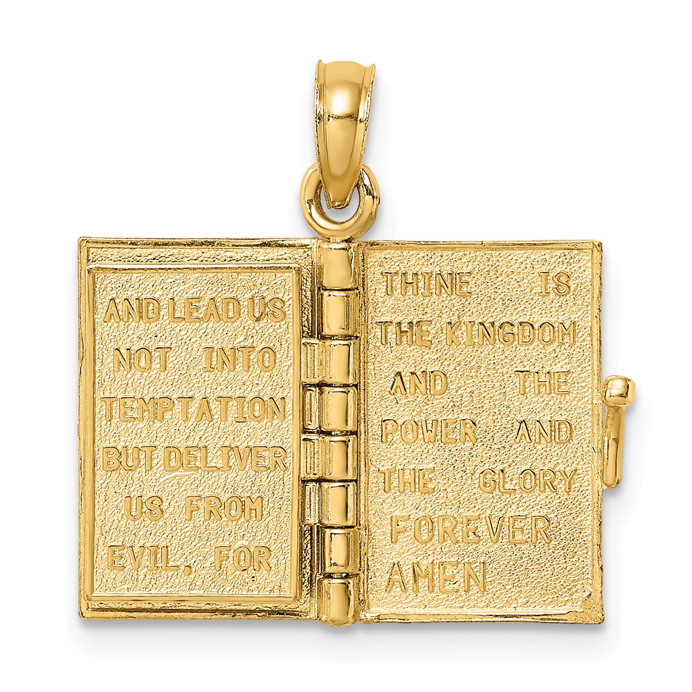 14K 3-D Blue Enamel Bible Book w/ Moveable Pages Charm