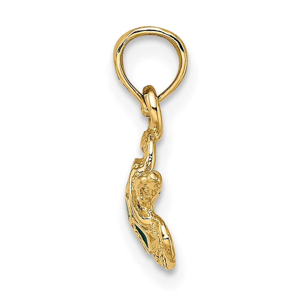 14K Textured and Enameled Sea Turtle Charm