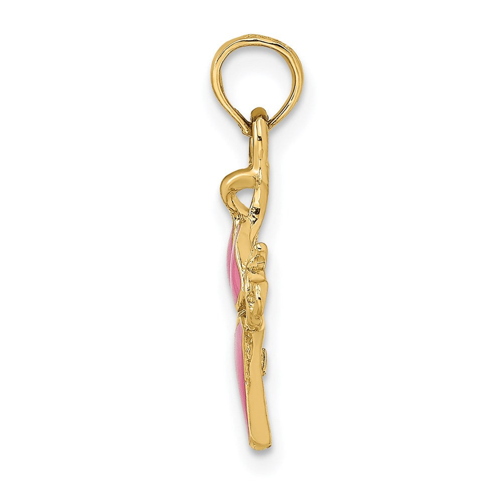 14K Pink Enameled Bikini Bathing Suit Charm