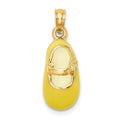 14K 3-D w/ Yellow Enamel Baby Shoe Charm