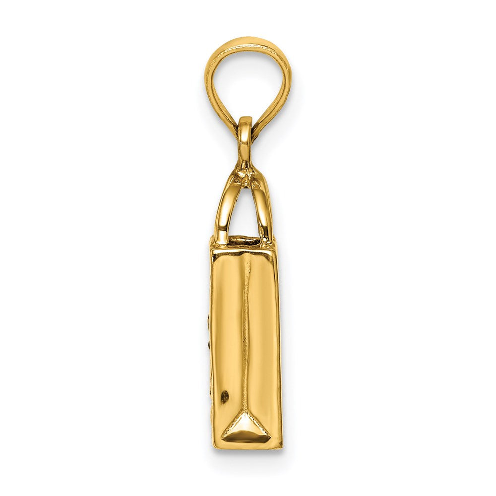 14K 3-D Enameled Jack-o-Lantern Trick or Treat Bag Charm