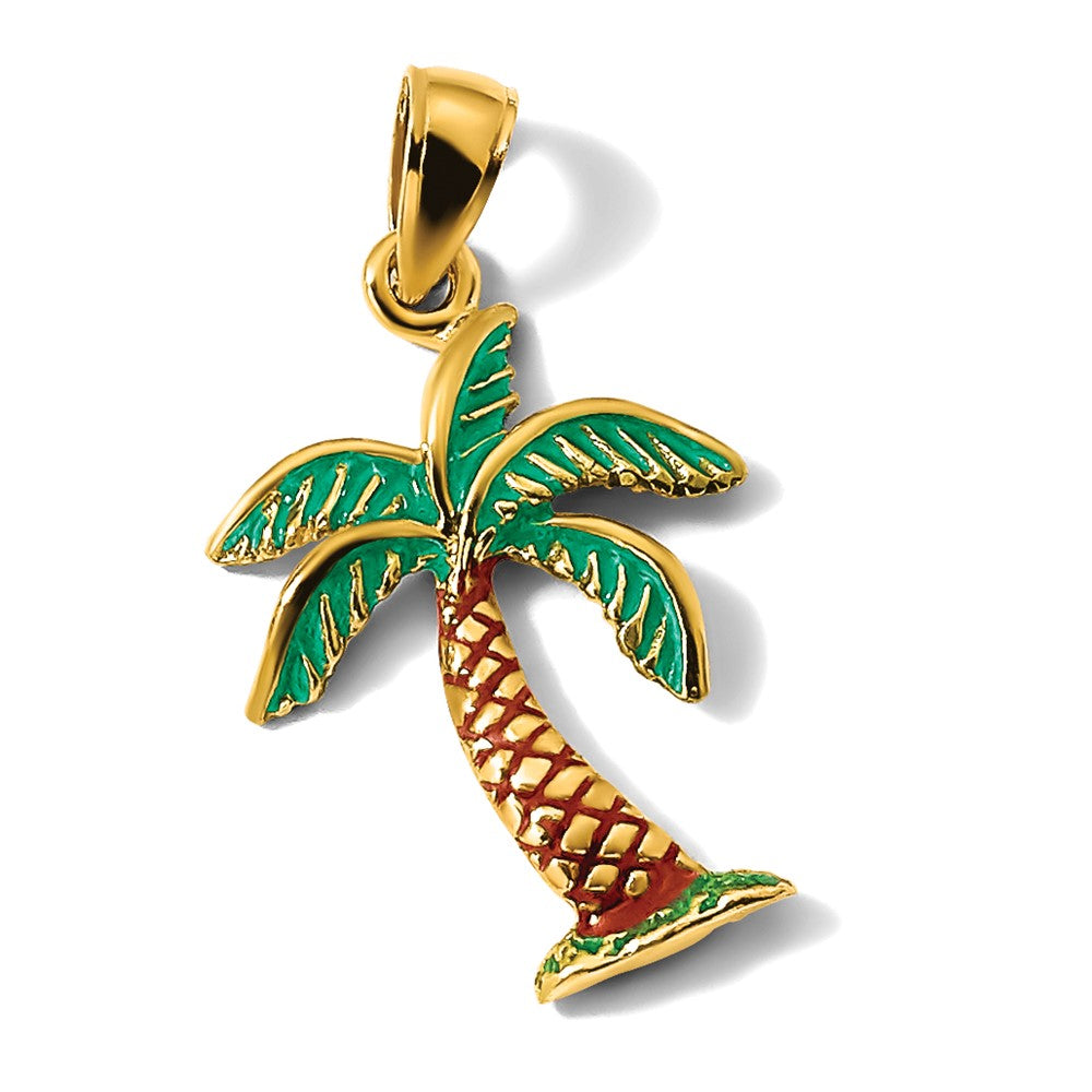 14K Enamel Palm Tree Charm