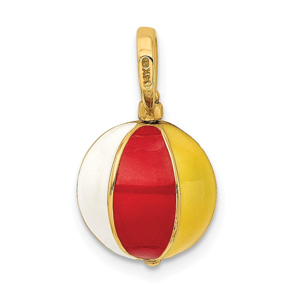 14K 3-D Multi Color Enamel Beach Ball Charm
