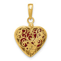 14K 3-D Reversible Heart Opens Charm