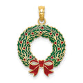 14K Enamel CHRISTMAS WREATH Charm
