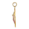 14K SARASOTA Circle w/ Enamel Conch Shell Charm