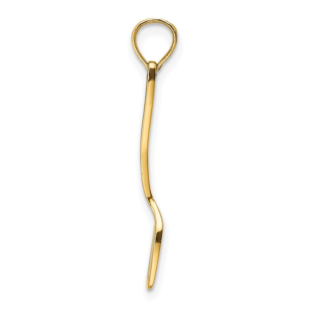 14K W/ Black Enamel 3-D Spatula Charm