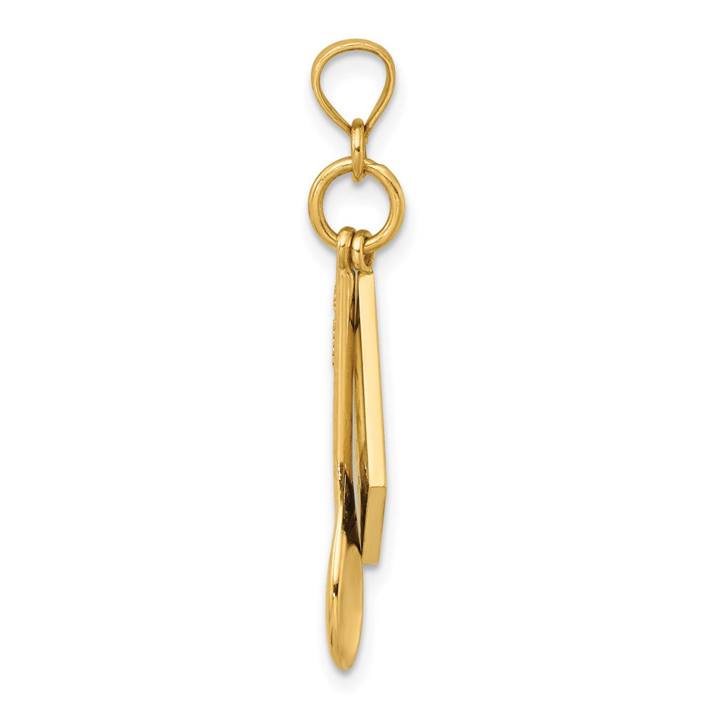 14K 3-D Cook Book W/ Black Enamel and Spoon Charm