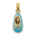 14K 3-D w/ Enamel Baby Shoe w/ Bow Charm