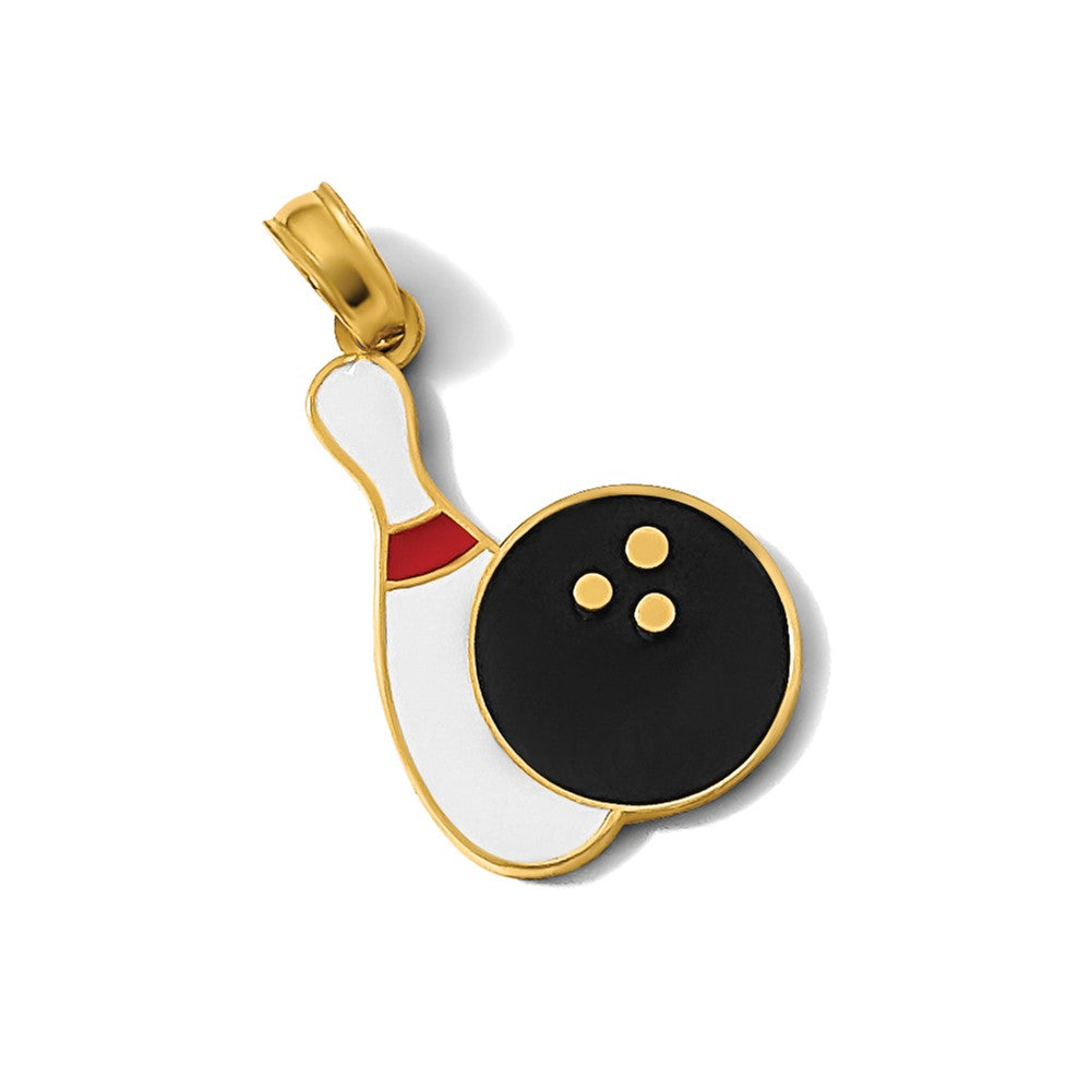 14K Enamel Bowling Ball and Pin Charm
