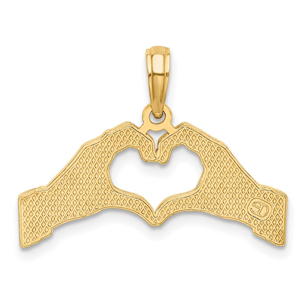 14K Hands Forming a Heart Charm