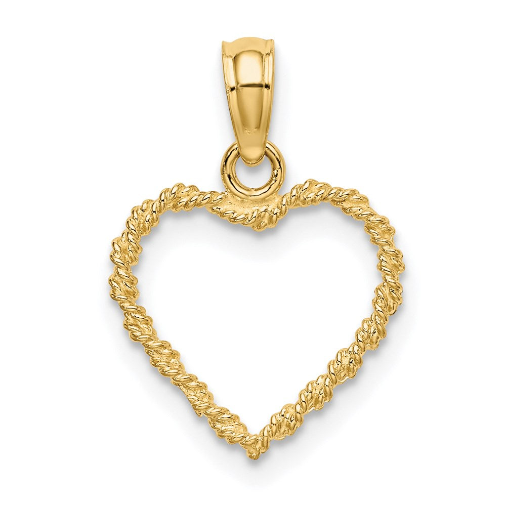 14k 3D Rope Heart Pendant