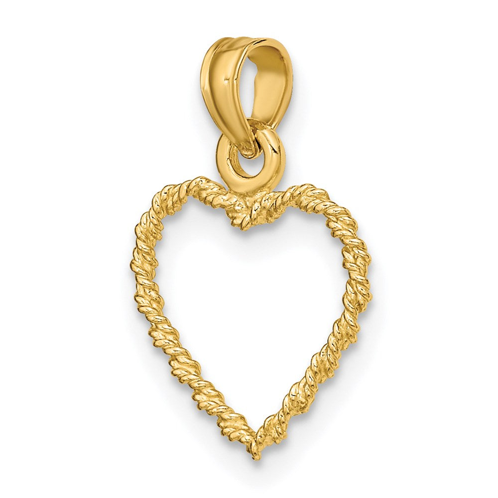 14k 3D Rope Heart Pendant