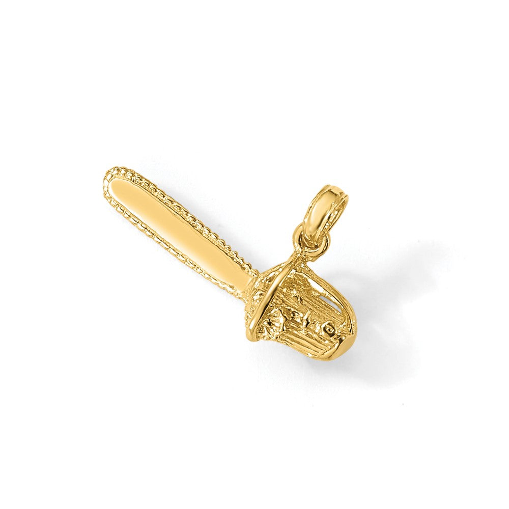 14K 3-D Small Chain Saw Charm