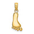 14K Polished Foot Charm