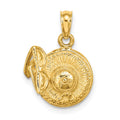 14K 3-D Sunhat w/ Sunglasses Charm