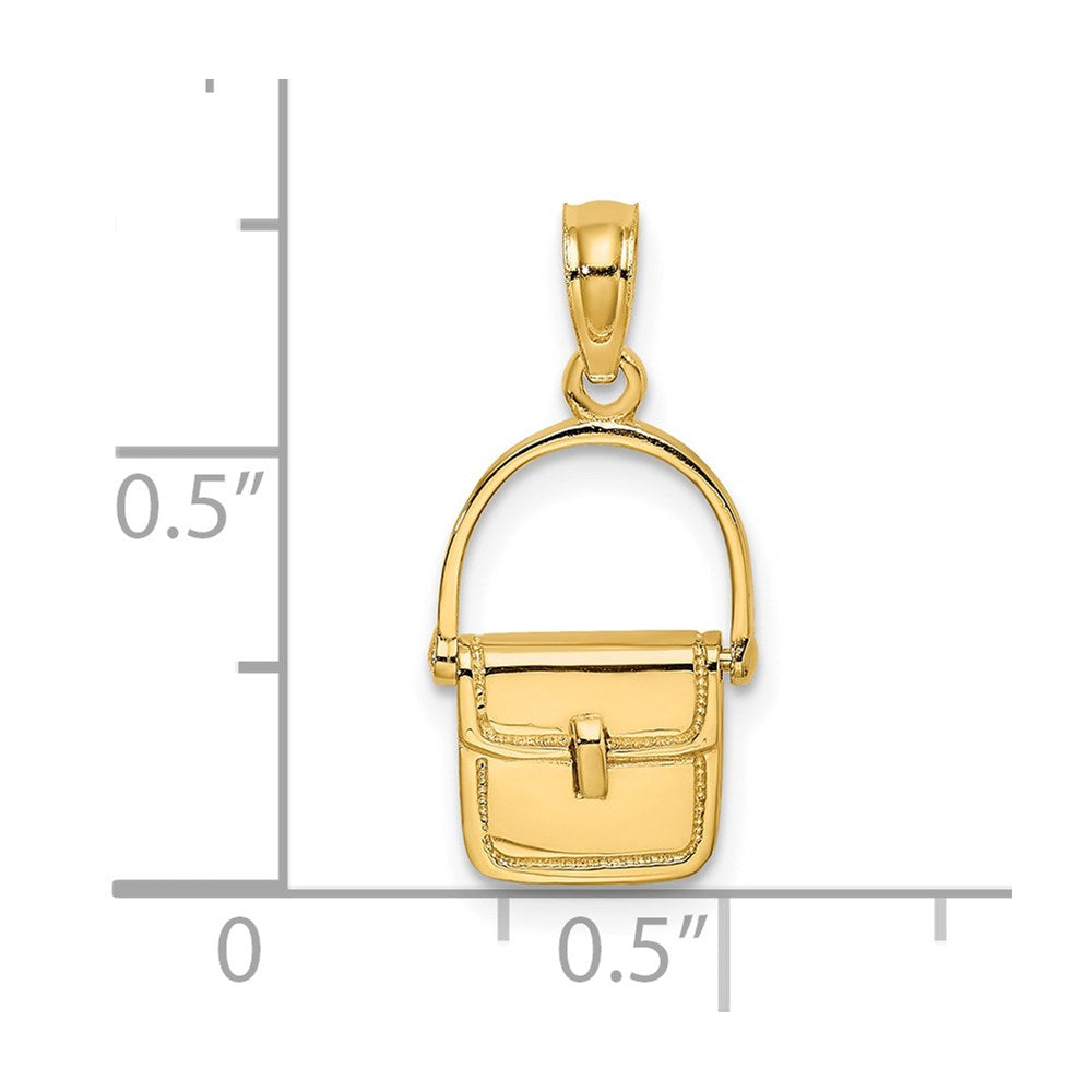 14K 3-D Moveable Polished Purse Charm