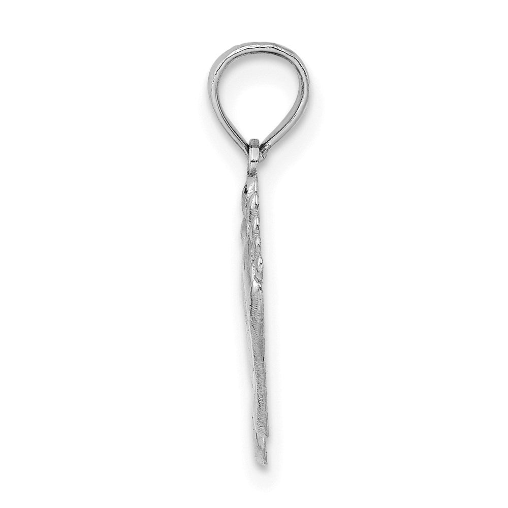14K White Gold Double Feet Hang Ten Style Charm