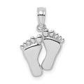 14K White Gold Double Feet Hang Ten Style Charm