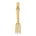 14K 3-D Fork Garden Tool Charm