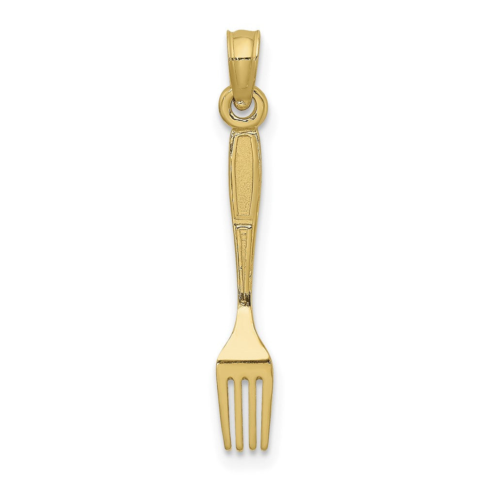 14K 3-D and Polished Table Fork Charm