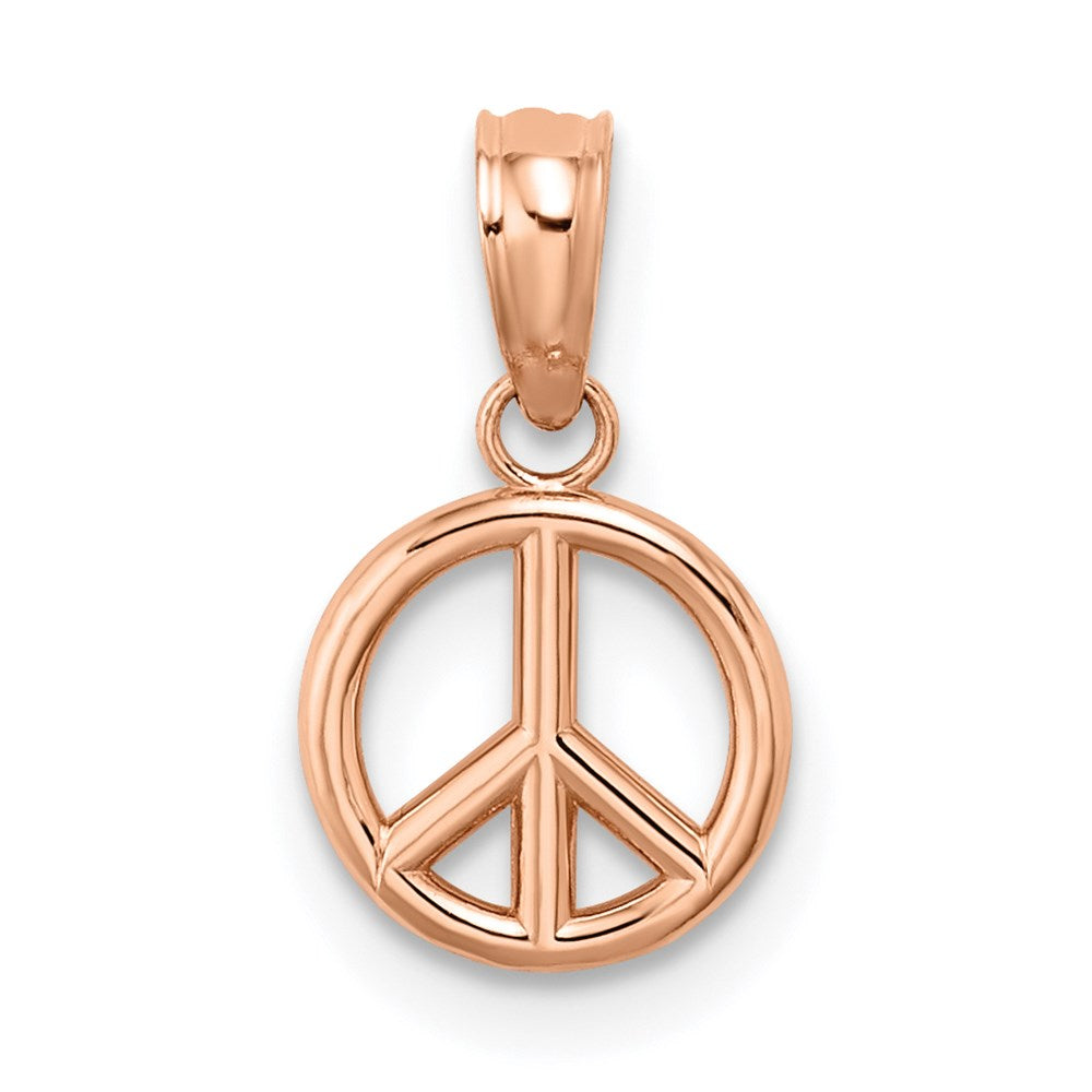 14k Rose Gold 3-D Peace Symbol Charm