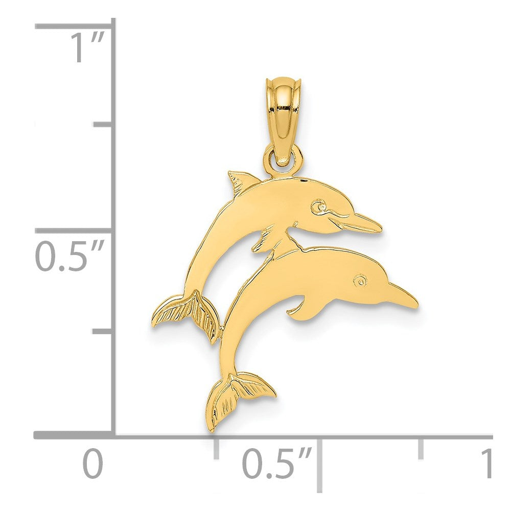 14K Double Dolphins Charm