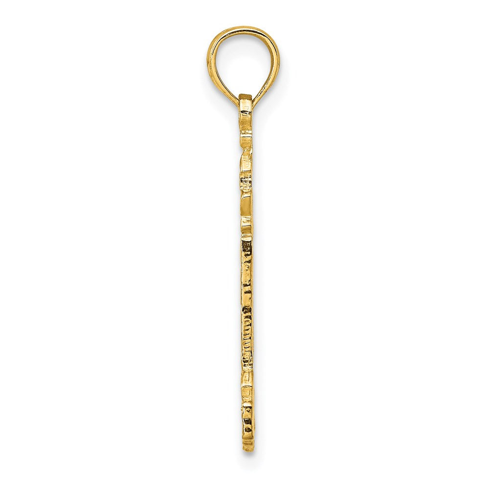14K Flat and Textured Lighthouse Charm