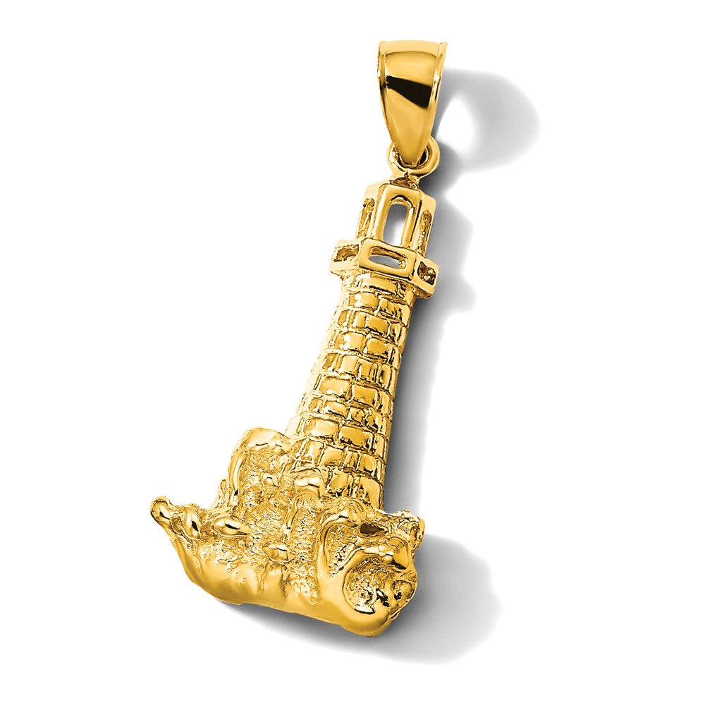14K Lighthouse W/ Wave Charm