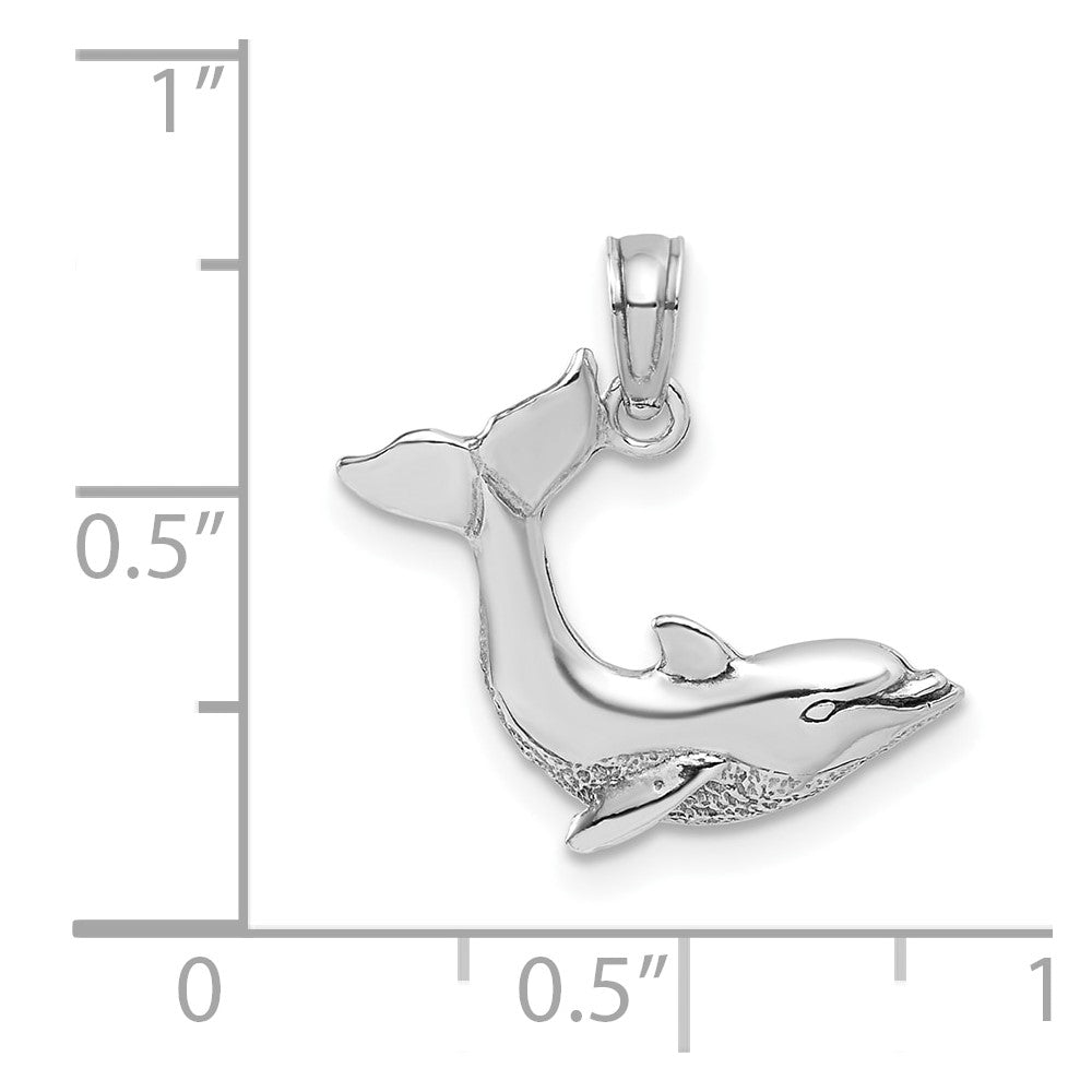 14K White Gold Jumping Dolphin Charm