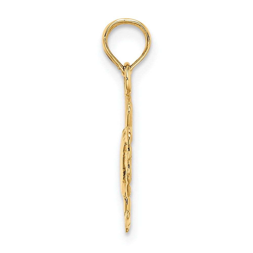 14K Polished Crab Charm