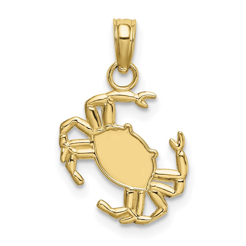 14K Polished Crab Charm