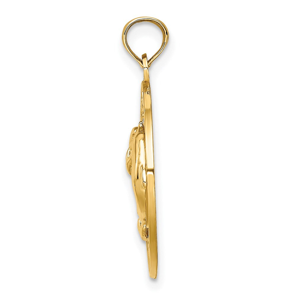 14K SARASOTA w/Dolphins Circle Charm