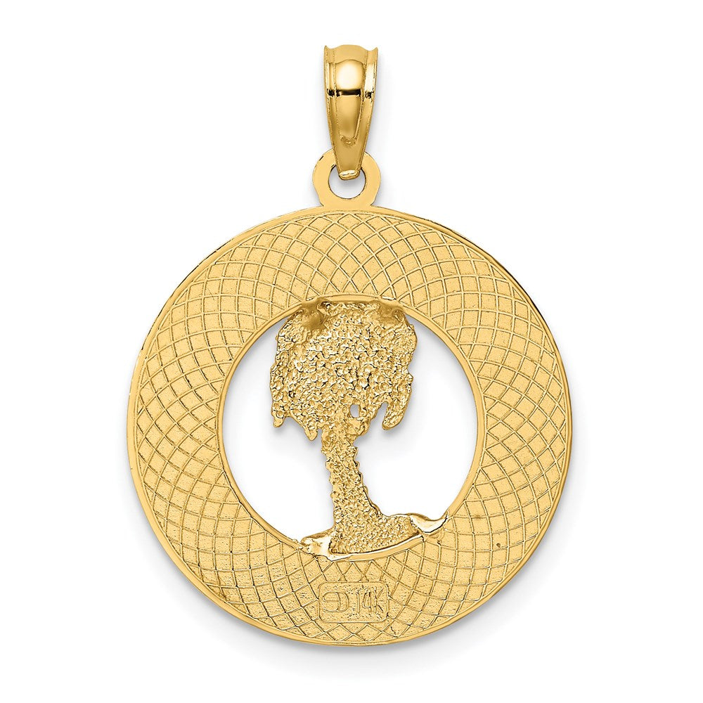 14K FLORIDA w/Palm Tree Circle Charm