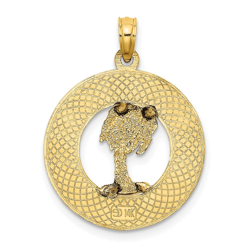 14K MYRTLE BEACH w/Palm Tree Circle Charm
