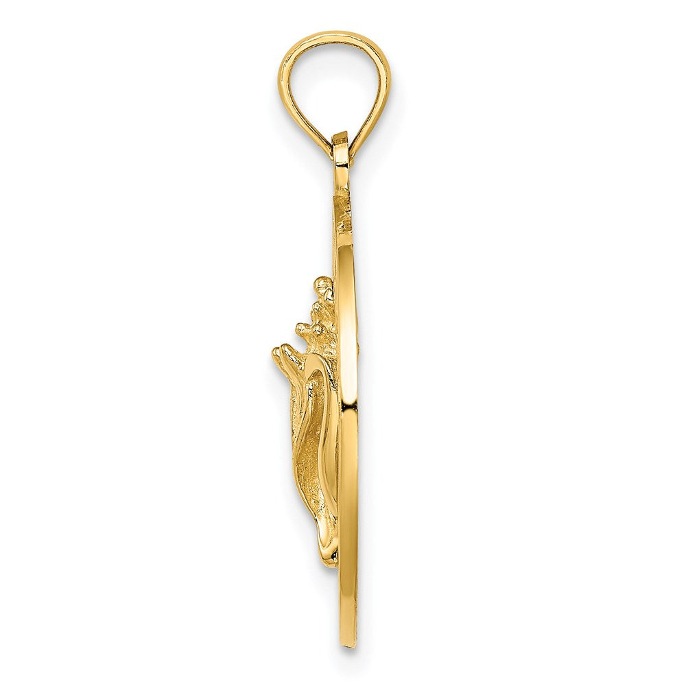 14K JAMAICA Circle w/ Conch Shell Charm