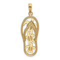 14K Triple Turtle Flip-Flop Charm