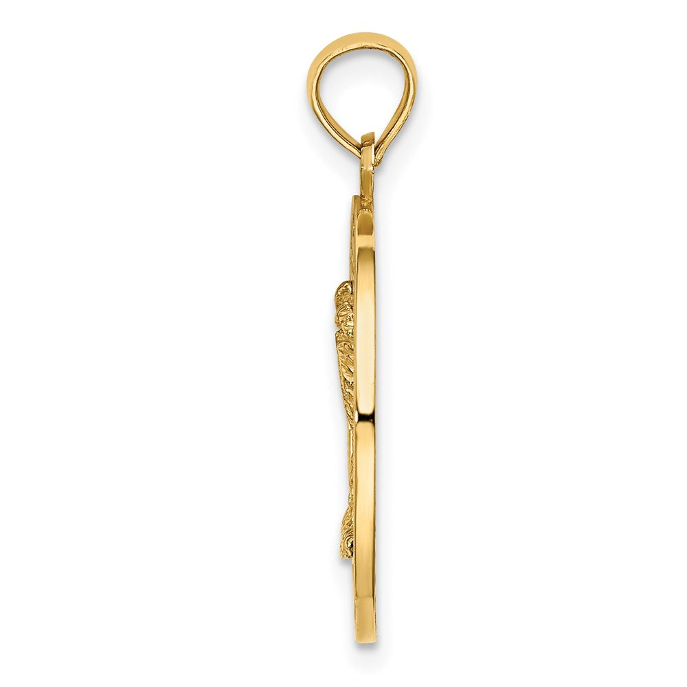 14K TURKS AND CAICOS w/ Palm Tree Circle Charm