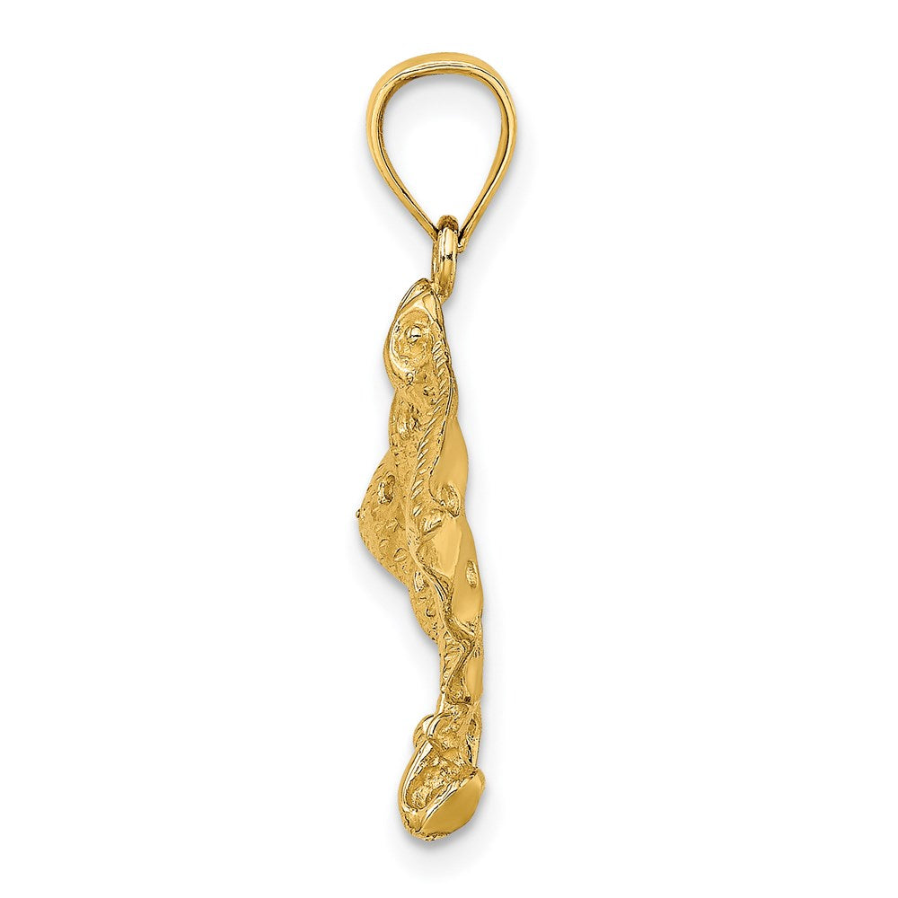 14K Spotted Eagle Ray with Holes Charm
