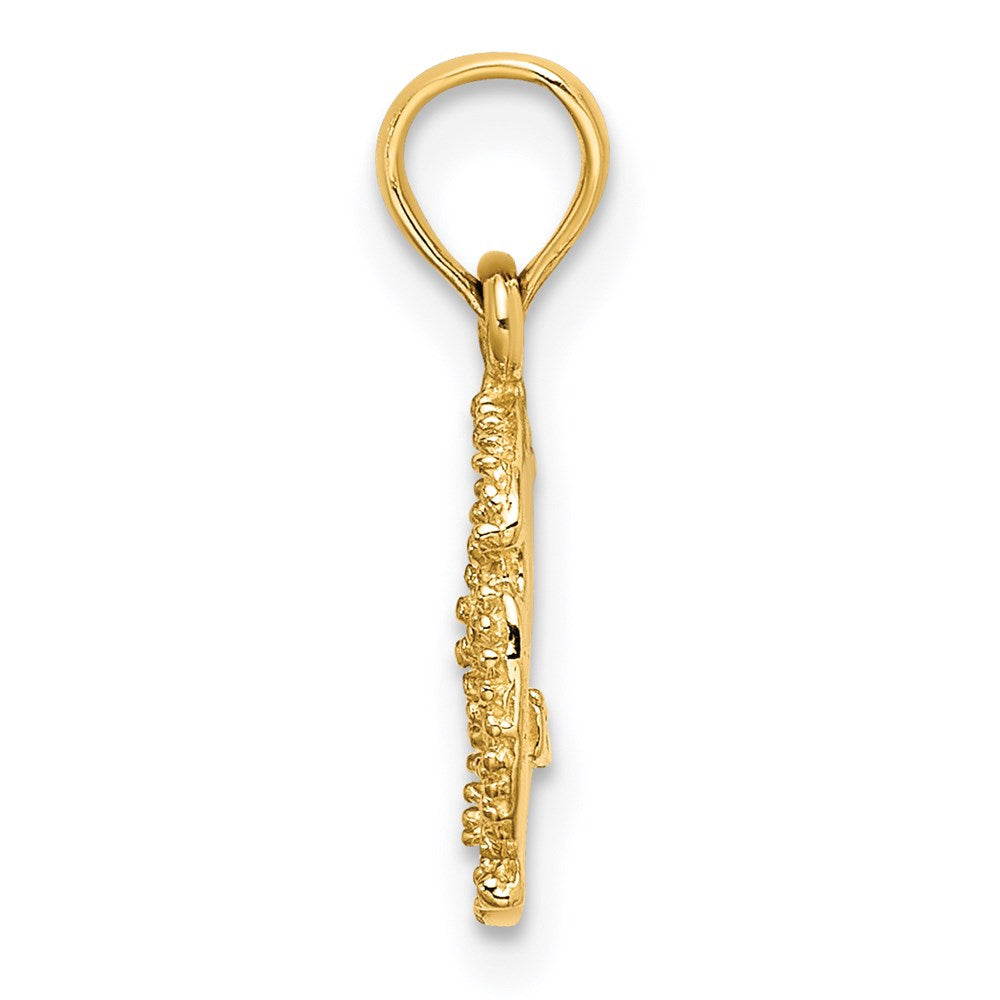 14K Starfish on Sand Dollar Pendant