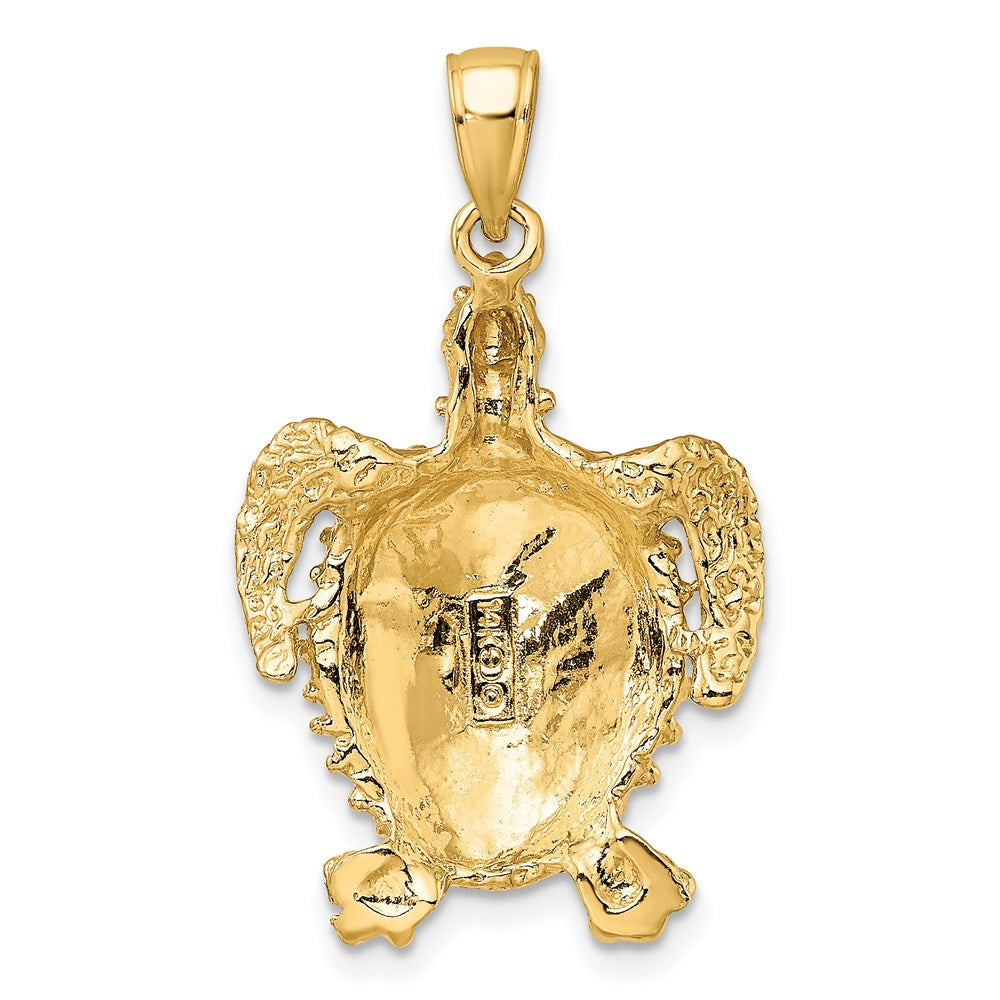 14K Sea Turtle with Spiny Shell Charm