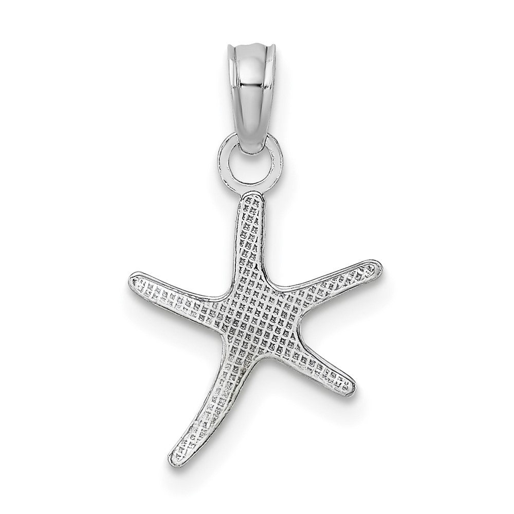 14K White Gold Polished Mini Dancing Starfish Charm