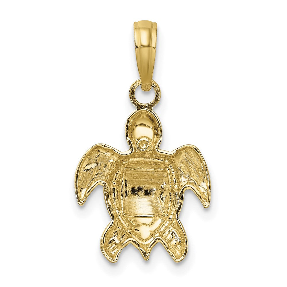 14K Textured Sea Turtle Charm