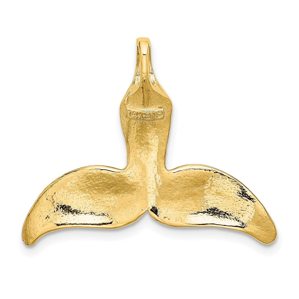 14K 3-D Polished Whale Tail Chain Slide