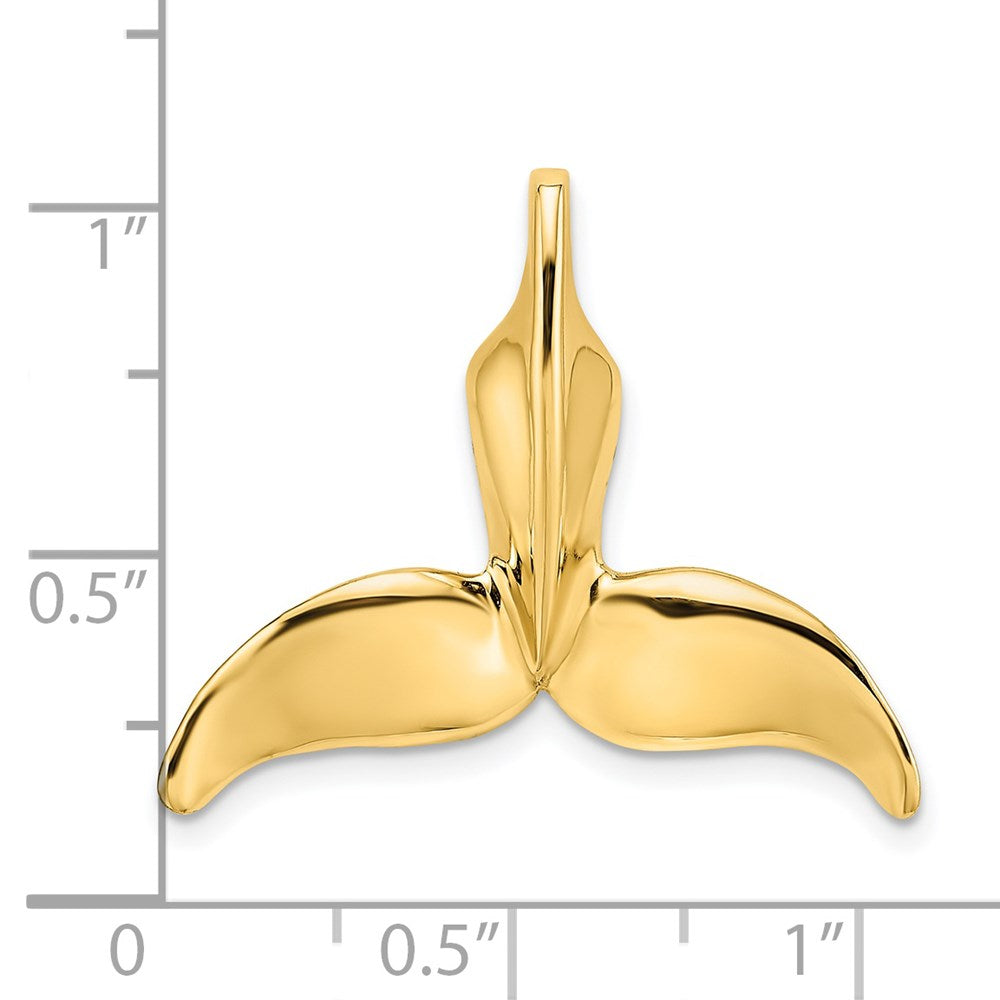 14K 3-D Polished Whale Tail Chain Slide